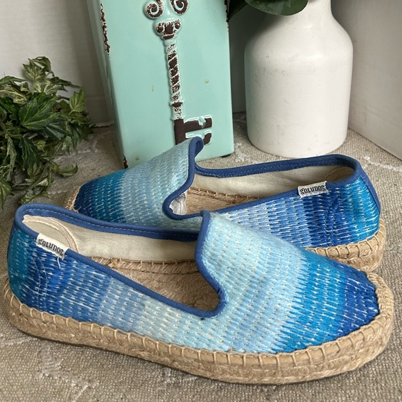 Soludos Ombré Blue Slip On Espadrille Loafer Shoes. Size 5.5 - Picture 6 of 11